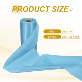 PATIKIL 15cm Wide Satin Ribbon, 20 Meters Single Face Solid Color Polyester Ribbon for Gift Wrapping Wedding Chair Sash Flower Bouquet Party Decoration Hair Bows Sewing Crafts, Blue