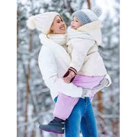 Boyiee 2 Pairs Girls Kids Waterproof Mittens Toddlers Warm Snow Gloves Kid Ski Gloves (Horse Style, 2-5 Years)