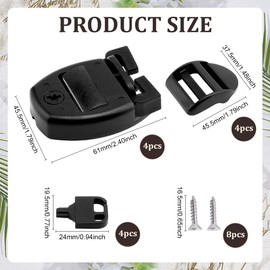 CRAFTYMELODY 4 Set Plastic Spa Hot Tub Cover Latch Lock Black Hot Tub Cover Broken Latch Repair Kit with Keys Replacement Kits Hardware Accessories for Spa Cover Straps Bathroom Supplies