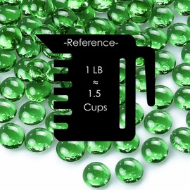CYS EXCEL 5LBS Green Glass Gemstone Beads Vase Fillers Flat Marble Beads Multiple Color Choices Aquarium Decor Rocks Floral Stones Decorative Mosaic Glass Gem Pebbles