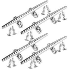 OSTARE Boat Cleats 4 inch,5 inch,6 inch,8 inch,10 inch,12 inch Marine Dock Cleats 316 Stainless Steel Rope Cleats Boat Mooring Accessories with Fasteners (12 inch 4 Pack)