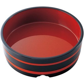 J-kitchens 8 inch Noodle Tub, Black Vermilion String, Made in Japan
