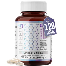 LIFEED5 Complejo B Vitaminas B1, B2, B3, B5, B6, B12  120 cápsulas                                                                                    