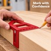 3D Woodworking Square Ruler, Aluminum Alloy 45°/90° Multi-Angle Measuring &