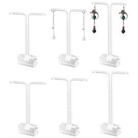 Seimeinoki Earring Stand, 6 Pieces, Acrylic, Transparent, Earrings, Display Stand, Piercing, Display Rack, Clear, Accessory Stand, Earrings, Display, Photography, Home, Store Sales, Easy Assembly