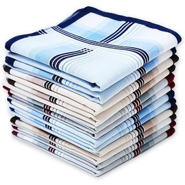 Forlisea Mens Classic Stripe Pattern 100% Cotton Handkerchiefs Gift Set 16x16 6 pack