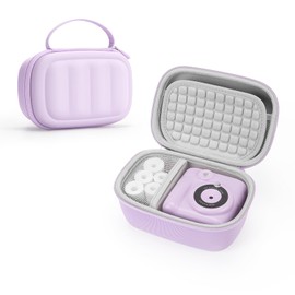 SQERO Kids Camera Instant Print Case for Hangrui/Lenudar/HiMont/TIATUA/Gofunly/GREENKINDER Most 1080P Kids Instant Cameras, Cute Travel Carry Bag Christmas Birthday Gifts for Girls Boys (Purple)