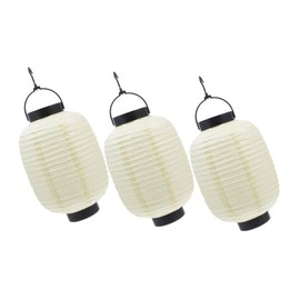 Operitacx 3 Stück Faltbare Laterne schmucklos drinnen Dekoration Netz Papierlaternen zum Leuchten Pendelleuchte japanische laterne Festliche Laterne Laternenpapier chinesische Laterne Beige