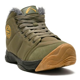 UPSOLO Mens Ankle Snow Booties Backpacking Hiking Boots Warm Soft Sole Comfortable Extra Wide Width Thicken Lightweight Walking Casual Sneakers(6118 olive drab 44)