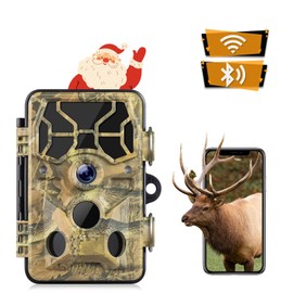 Wildlife Camera - 30MP 1296P WiFi Bluetooth Trail Camera, Game Camera with Night Vision Motion Activated Waterproof, IP66 Waterproof 120° View Angle for Outdoor Wildlife Monitoring