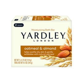 Yardley London Oatmeal and Naturally Moisturizing Bath Bar, Almond (Pack of 2)