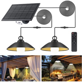 Solar Shed Lights, 300LM x 2 LED, 4 Brightness Lights, 2 Pack | Easy to Control by Remote, 3 Color Tones, 2H/5H/8H Timer and Up to 20 Hour Runtime