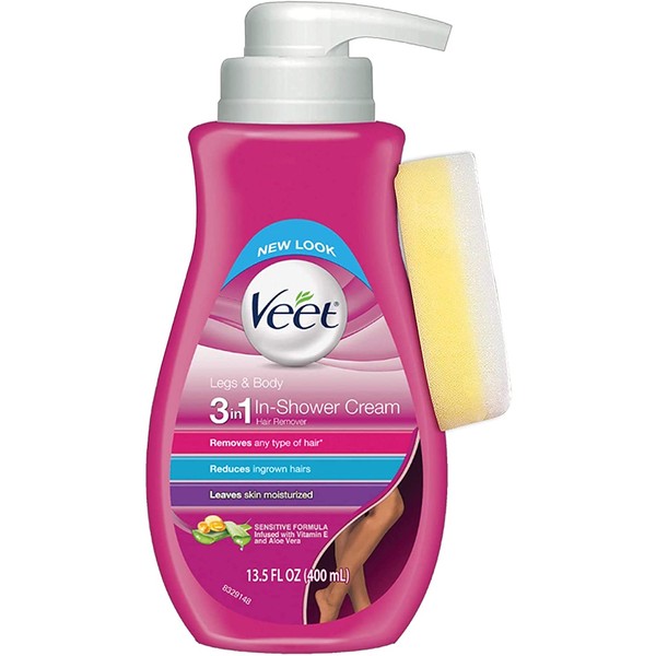 Veet Botanic Inspirations In Shower Cream, 13.5 fl Oz., for Legs & Body (Packaging May Vary)