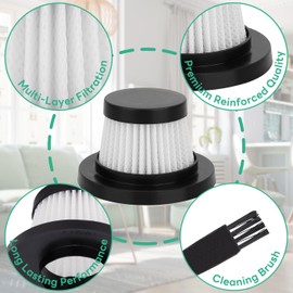 Vacuum Filters Replacement: for Vacuum Cleaner as Seen on TV, Washable Hepa Filter for Compact Cordless Vacuum, High Efficiency Filters for Vac (12 Pack)