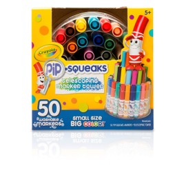 Crayola Pip Squeaks Washable Marker Set, 50 Classic Colors, Gift for Kids, Age 5, 6, 7, 8