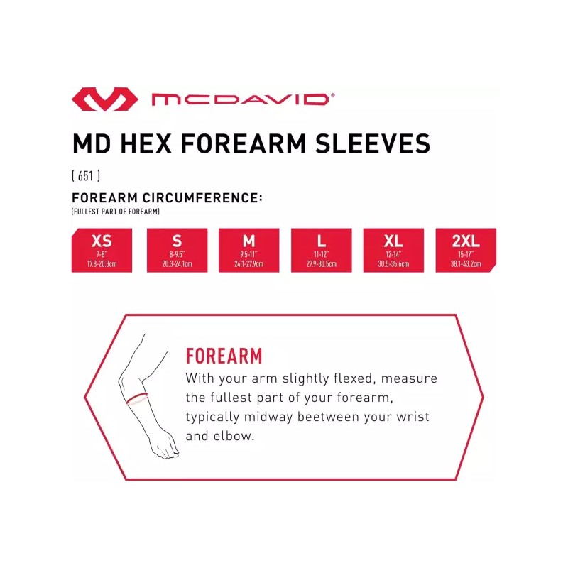 McDavid 맥데이비드 헥스패드 팔뚝 소매 [XX-Large] McDavid Hex Pad Arm