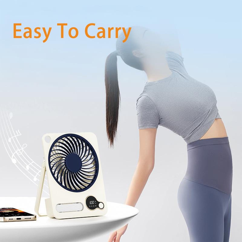 Portable Desktop fan, ultra-thin foldable wall-mounted with night light, ultra-quiet,