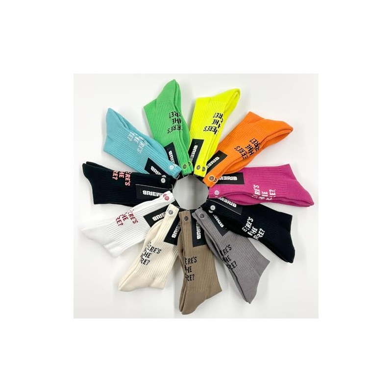 Amerib Back Logo Crew Socks, 30 Neon Green