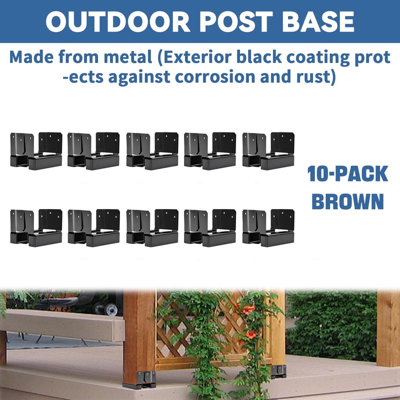 4x4 Post Base 10 PCS Post Bracket Inner Size 3.5"x3.5"