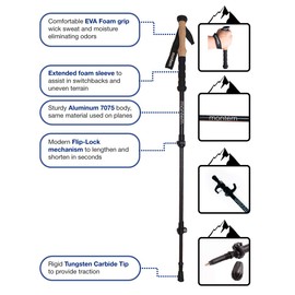 Montem Ultra Strong Hiking/Walking/Trekking Poles - One Pair (2 Poles) (Green)