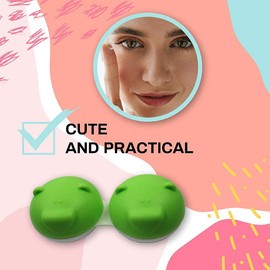 SPORTS WORLD VISION 3 x Bear Range Fun Cute Animal Orange Contact Lens Cases, Lightweight, Portable and Distinctive Design, Cute and Fun Travel Contact Lens Storage/Soaking Case Free PP