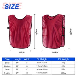 PATIKIL Chaleco de Entrenamiento, 6Pcs Chalecos Pequeños de Fútbol para Niños Camisetas de Entrenamiento de Fútbol Práctica de Fútbol Ajuste para Altura de 90cm a 115cm, Rojo
