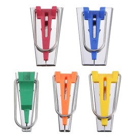 HARFINGTON Bias Tape Maker Kit 6mm 12mm 18mm 25mm 9mm Single and Double Fold Fabric Bias Binding Maker Sew Tools for Fabric Quilting Sewing Crafting DIY, 5 Colors