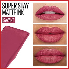 Labial líquido indeleble Matte Ink Maybelline, tono 80 ruler  Labial liquido matte larga duracion superstay matte pink edition, pink savant           