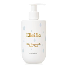 EllaOla Tear Free Baby Shampoo & Body Wash - Organic, Hypoallergenic Baby + Kid Soap Hydrates & Nourishes While Gently Cleansing Sensitive Skin, Fragrance Free | 10.1 fl. oz.