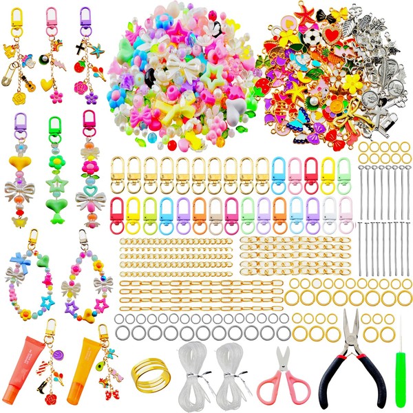 eswala Keychain Making Kit Supplies Y2K DIY Keychain Charms Bulk