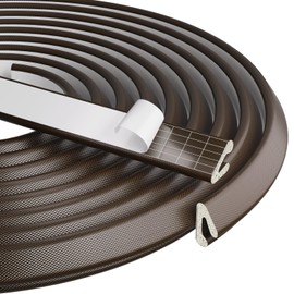 Foam Weather Stripping Door Seal Strip, V Shape Self-Adhesive Backing Door Weatherstripping for Door Frame Insulation Small Gap,Anti-Collision Soundproof Windproof Dustproof Tape（19.7Feet,Brown）