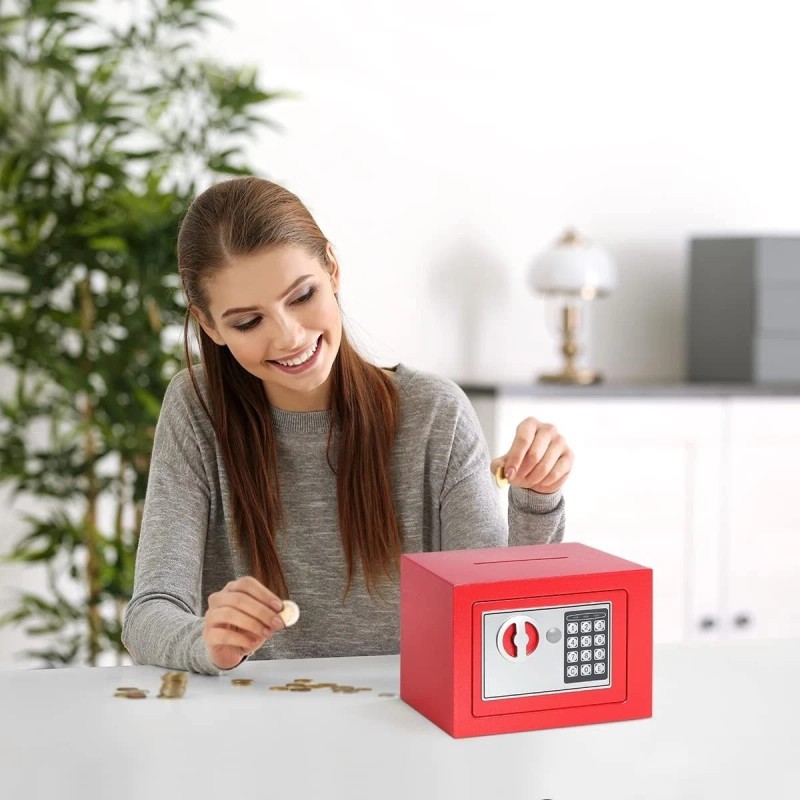 HF Red Small Safe Box for Money - 0.23CF Mini