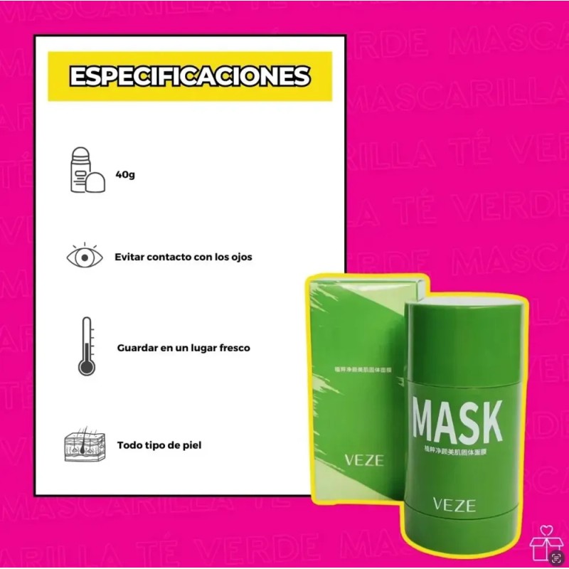 Mascarilla Mask Stick Green Tea Anti Acne Limpieza Profunda