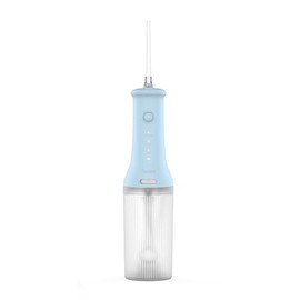 7AM2M Water Dental Flosser Cordless for Teeth with 2 Jet Tips and 3 Modes, 220ML Rechargeable Travel Portable Cleaner (Blue)