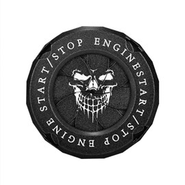 Car Start Stop Button Cover, Skull Pattern Car Metal Engine Switch Ignition Button Cover Universal Ignition Switch Start Button Protective Cover Ring Start Stop Engine Rotating Protective Sticker