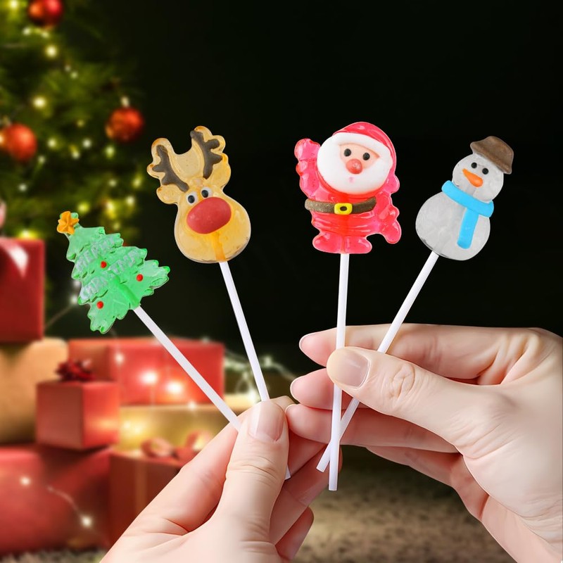 ANNICOO Christmas Lollipops, Individually Wrapped Bulk, Lollipops Candy, 15g Mixed