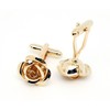 Jonwo Rose Gold Flower Shape French Shirt Jewelry Cufflinks Stainless