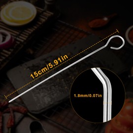 Pack of 30, 15 cm, stainless steel roulade needles, rust-proof and stable, as a replacement for roulade skewers, meat needles, roulade net and roulade clips