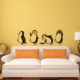 VOSAREA 57 x 18.5 cm, penguin wall sticker, fridge door sticker, wall sticker for kitchen, dining room