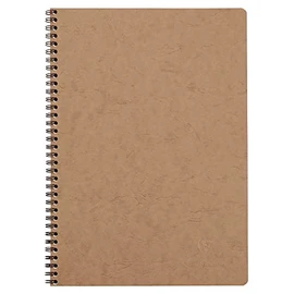 Clairefontaine - Ref 78145C - Age Bag Wirebound Notebook (100 Pages) - A4 Size, Lined Rulings, 90gsm Brushed Vellum Paper, Pocket for Loose Documents - Brown Cover