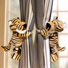 Cciphy 1 Pair Cute Cartoon Curtains Tieback Zebra Window Curtain