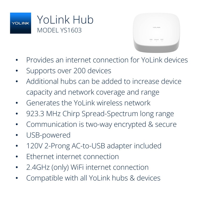 YoLink LoRa Smart Vibration Sensor & Hub Starter Kit: Hub