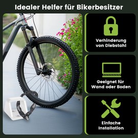 Poprkdre Bicycle Wall Anchor, 5 mm Thick Ground Anchor with 304 Stainless Steel Screws, Wall Anchor, Anti-Theft Device for E-Bike, Motorcycle and Bicycles (Pack of 1)