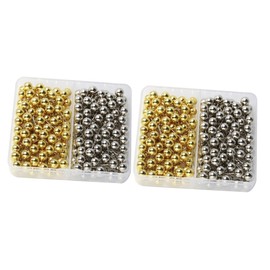 COHEALI 2sets Map Tacks Round Push Pin Fashionable Metallic Map Pins 6mm 100 Set Box Ideal for Office 200pcs*2