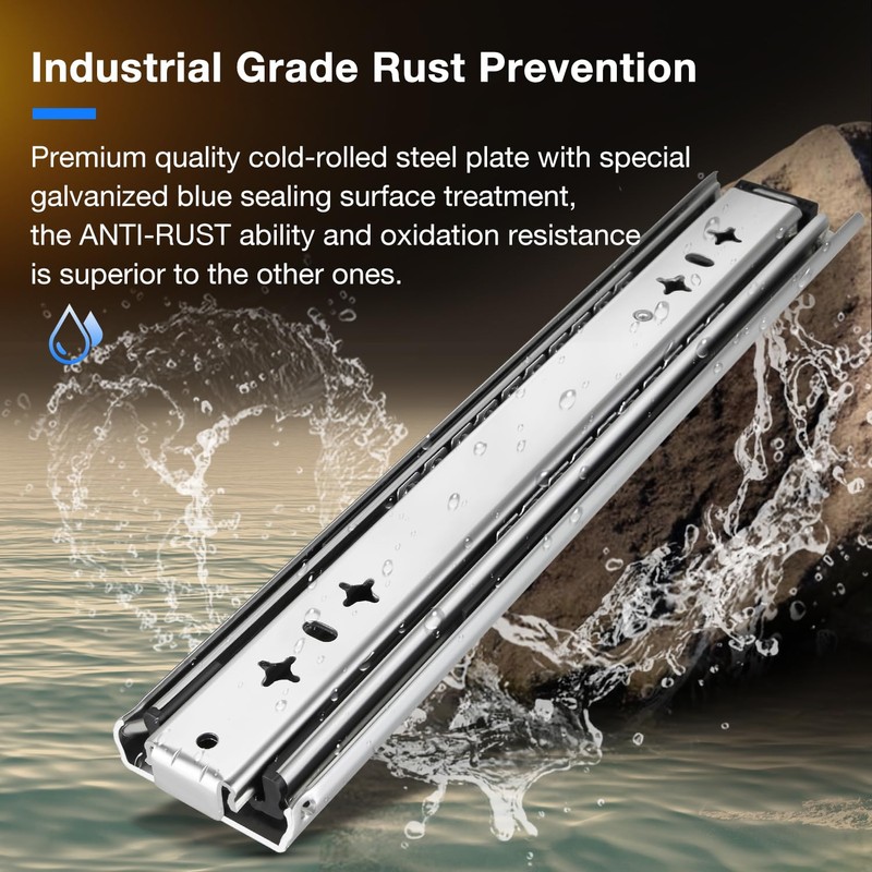 REGUDA Heavy Duty Drawer Slides Full Extension Locking Runners with