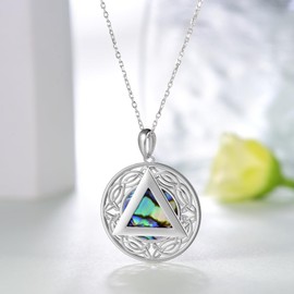 Peireara Sobriety Necklace for Women 925 Sterling Silver Alcoholics Anonymous Necklace Recovery Symbol Necklace Alcoholics Anonymous Jewelry Gifts for Women Men
