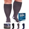 Doctor's Select 3 Pairs Plus Size Compression Socks Wide Calf