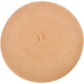 Wool French Beret Hat for Men and Women in Plain Colours (Camel)