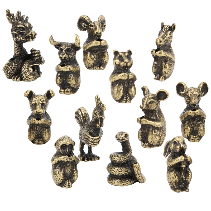 12Pcs Incense Holder Retro Zodiac Household Alloy Home Decoration for