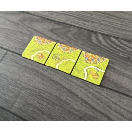 Carcassonne 20th Anniversary | 3 City With Turning Road Tiles | Game Pieces